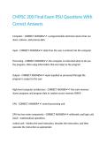CMPSC 200 Final Exam PSU Questions With Correct Answers