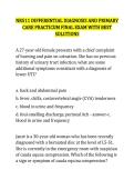 NR511 DIFFERENTIAL DIAGNOSIS AND PRIMARY  CARE PRACTICUM FINAL EXAM WITH BEST  SOLUTIONS 
