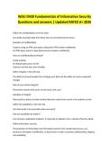 WGU D430 Fundamentals of Information Security Questions and answers &vert; Updated RATED A&plus; 2026