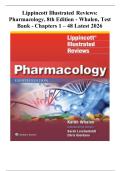 Test Bank for Lippincott Illustrated Reviews&colon; Pharmacology&comma; 8th Edition - Whalen&comma; k - Chapters 1 - 48