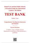 Test Bank - School Law and the Public Schools&colon; A Practical Guide for Educational Leaders&comma; 7th Edition &ndash; Nathan L&period; Essex