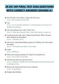 JR 201 HIP FINAL TEST 2026 QUESTIONS WITH CORRECT ANSWERS GRADED A&plus;