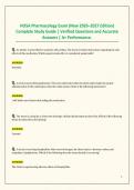 HOSA Pharmacology Exam &lpar;New 2026&ndash;2027 Edition&rpar; Complete Study Guide &vert; Verified Questions and Accurate Answers &vert; A&plus; Performance