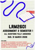 LRM2601 Assignment 2 Semester 1 Memo &vert; Due 31 March 2026