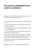 NUR 2356 2026 COMPREHENSIVE EXAM SCRIPT FULL ANSWER SET