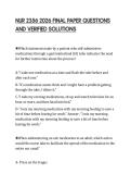 NUR 2356 2026 FINAL PAPER QUESTIONS AND VERIFIED SOLUTIONS