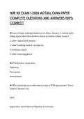 NUR 101 EXAM 1 2026 ACTUAL EXAM PAPER COMPLETE QUESTIONS AND ANSWERS 100&percnt; CORRECT