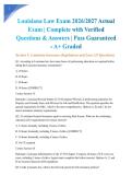 Louisiana Law Exam 2026&sol;2027 Actual Exam &vert; Complete with Verified Questions & Answers &vert; Pass Guaranteed - A&plus; Graded