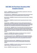CSU HES 145 Final Exam Questions With Complete Answers