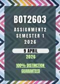 BOT2603 Assignment 2 Semester 1 2026 Memo &vert; Due Date 9 April 2026