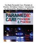 TEST BANK For Paramedic Care - Principles and Practice&comma; 6th Edition&comma; Volume 1 - 5 by Bledsoe&comma; Verified Chapters&comma; Complete Newest Version