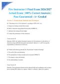 Fire Instructor 1 Final Exam 2026&sol;2027 Actual Exam &vert; 100&percnt; Correct Answers &vert; Pass Guaranteed - A&plus; Graded