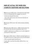 NURS 327 ACTUAL TEST PAPER 2026 COMPLETE QUESTIONS AND SOLUTIONS