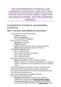 WGU D196 PRINCIPLES OF FINANCIAL AND  MANAGERIAL ACCOUNTING &vert; 2026 UNIT 2 ROLE  PURPOSE AND FUNCTIONS CORRECT QUESTIONS  AND VERIFIED ANSWERS ~WESTERN GOVERNORS  UNIVERSITY&period;