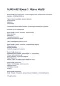 NURS 6023 Exam 3&period; Mental Health Questions and Answers