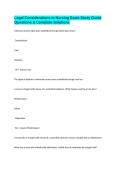 Legal Considerations in Nursing Exam Study Guide Questions & Complete Solutions
