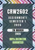 CRW2602 Assignment 1 Semester 1 2026 Memo &vert; Due Date 26 March 2026