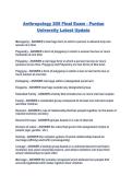 Anthropology 205 Final Exam - Purdue University Latest Update