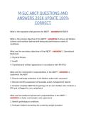 M-SLC ABCP 2026 &ndash; QUESTIONS AND ANSWERS VERIFIED 100&percnt; CORRECT