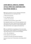 LEWIS MEDICAL-SURGICAL NURSING ACTUAL PAPER 2026 QUESTIONS WITH SOLUTIONS GRADED A&plus;