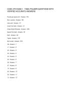 COSC 275 EXAM 1 - TAMU PALMER QUESTIONS WITH VERIFIED ACCURATE ANSWERS