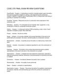 COSC 275 FINAL EXAM REVIEW QUESTIONS