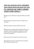 NURS 5220 ADVANCED HEALTH ASSESSMENT EXAM CERTIFICATION EVALUATION TEST 2026 FULL QUESTIONS AND CORRECT ANSWERS ALREADY PASSED GRADED A&plus;
