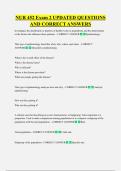 NUR 452 Exam 2 UPDATED QUESTIONS  AND CORRECT ANSWERS