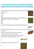Hunter Safety Final Exam &ndash; 2026&sol;2027 &vert; Complete study guide questions with 100&percnt; correct answers