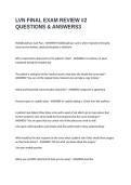 LVN FINAL EXAM REVIEW -2 QUESTIONS & ANSWERS