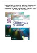 Test Bank - Davis Advantage for Wilkinson's Fundamentals of Nursing &lpar;2 Volume Set&rpar;&colon; 5th Edition - Treas&comma; Chapters 1-46