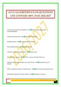 ACLS ALGORITHM EXAM QUESTIONS AND ANSWERS 100&percnt; PASS 2026&sol;2027