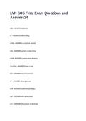 LVN SOS Final Exam Questions and Answers