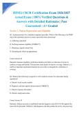 HFMA CRCR Certification Exam 2026&sol;2027 Actual Exam &vert; 100&percnt; Verified Questions & Answers with Detailed Rationales &vert; Pass Guaranteed - A&plus; Graded