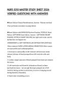 NURS 5315 MASTER STUDY SHEET 2026 VERIFIED QUESTIONS WITH ANSWERS