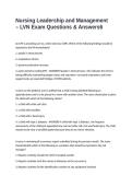 Nursing Leadership and Management &ndash; LVN Exam Questions & Answers