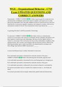 WGU - Organizational Behavior - C715  Exam UPDATED QUESTIONS AND  CORRECT ANSWERS
