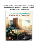 TEST BANK For Advanced Financial Accounting 13th Edition By Theodore Christensen&vert; Verified Chapter's 1 - 20 &vert; Complete