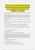 WGU-UOC2 Organizational Leadership  and Interprofessional Team Development  Exam UPDATED QUESTIONS AND  CORRECT ANSWERS