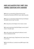 NURS 5432 MASTER STUDY SHEET 2026 VERIFIED QUESTIONS WITH ANSWERS