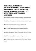 NURS 6501 ADVANCED PATHOPHYSIOLOGY FINAL EXAM FORM B CERTIFICATION STUDY GUIDE 2026 COMPREHENSIVE QUESTIONS AND VERIFIED ANSWERS