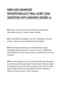NURS 6501 ADVANCED PATHOPHYSIOLOGY FINAL SCRIPT 2026 QUESTIONS WITH ANSWERS GRADED A&plus;