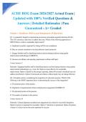 ACHE BOG Exam 2026&sol;2027 Actual Exam &vert; Updated with 100&percnt; Verified Questions & Answers &vert; Detailed Rationales &vert; Pass Guaranteed - A&plus; Graded