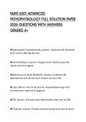 NURS 6501 ADVANCED PATHOPHYSIOLOGY FULL SOLUTION PAPER 2026 QUESTIONS WITH ANSWERS GRADED A