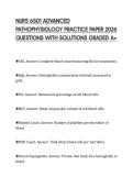 NURS 6501 ADVANCED PATHOPHYSIOLOGY PRACTICE PAPER 2026 QUESTIONS WITH SOLUTIONS GRADED A&plus;