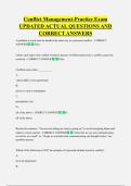 Conflict Management-Practice Exam  UPDATED ACTUAL QUESTIONS AND  CORRECT ANSWERS