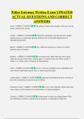 Police Entrance Written Exam UPDATED  ACTUAL QUESTIONS AND CORRECT  ANSWERS