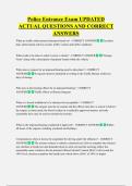 Police Entrance Exam UPDATED  ACTUAL QUESTIONS AND CORRECT  ANSWERS