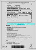 Pearson Edexcel Level 1&sol;Level 2 GCSE Religious Studies A Paper 3 Option 3B Questions &ndash; June 2025