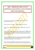 A&P - AIRFRAME ORAL EXAM &lpar;JEPPESEN&rpar; QUESTIONS AND ANSWERS 100&percnt; PASS 2026&sol;2027